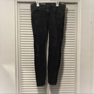 Adriano Goldschmied distressed black skinny jeans